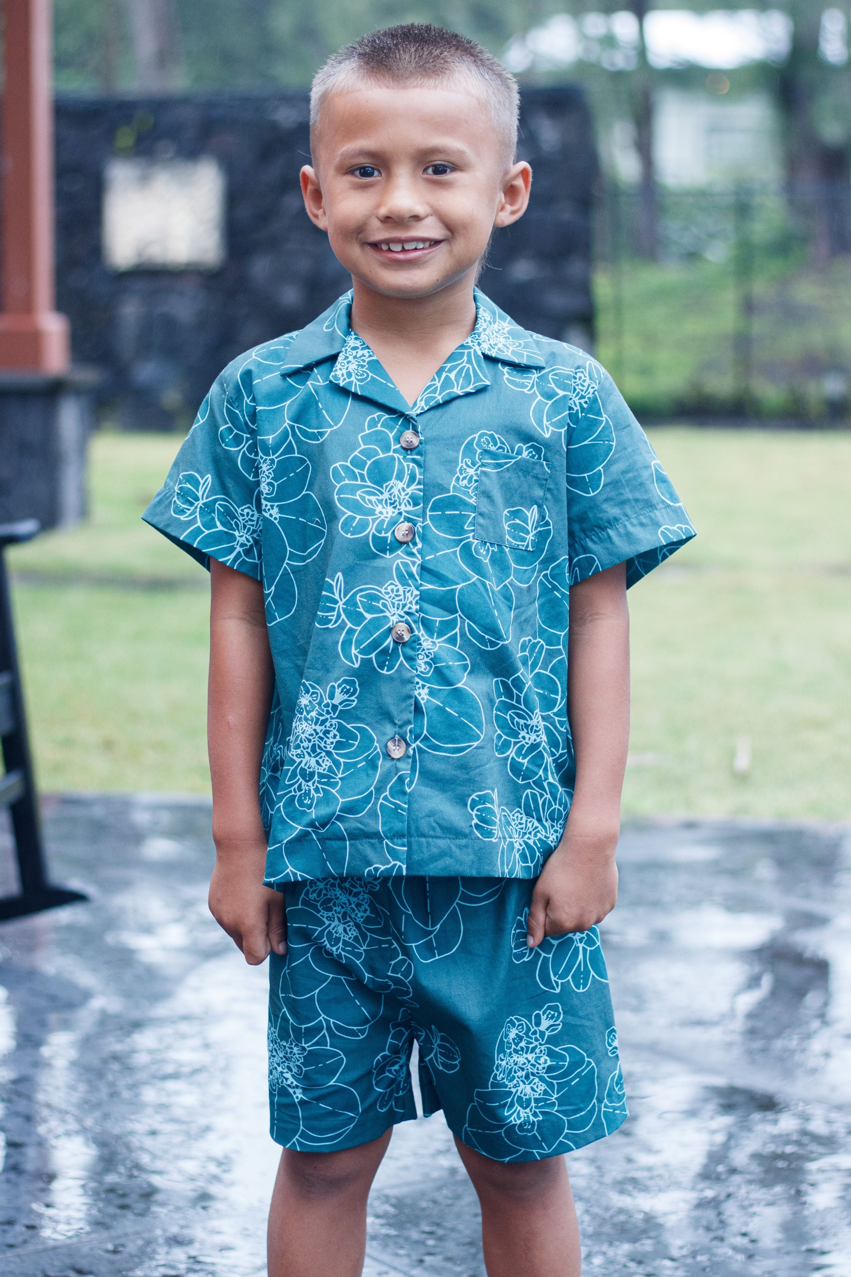 Boys Aloha Shorts Azure Pohinahina