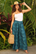 Pants Hālaʻi Teal Pua Melia